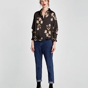 Zara Modern blouse with pleated sleeves by